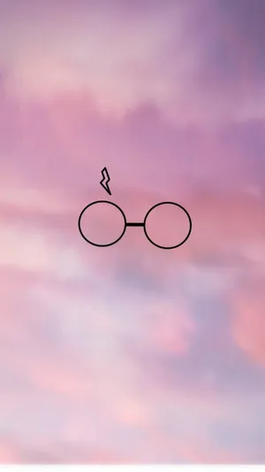 Cute Harry Potter Glasses Pink Clouds Wallpaper