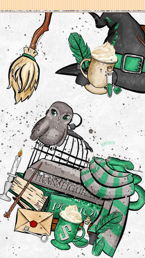 Cute Harry Potter Slytherin Theme Wallpaper