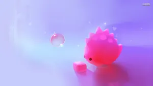 Cute Hd Little Pink Dinosaur Wallpaper