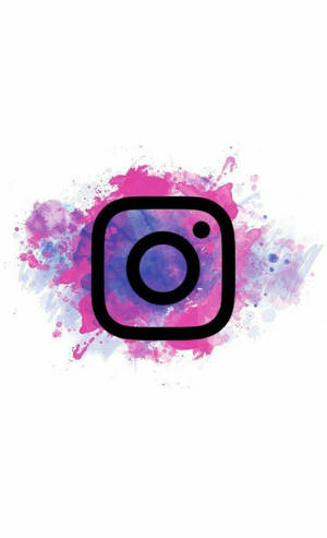 Cute Instagram Logo On Violet Wallpaper