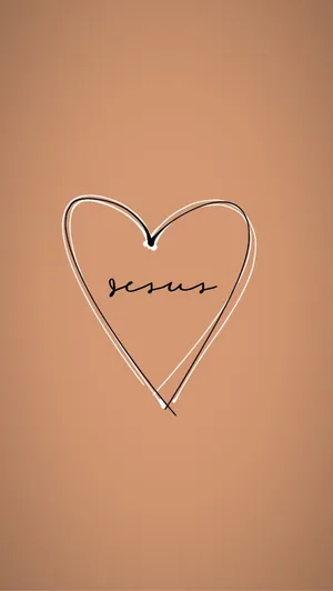 Cute Jesus Heart Doodle Wallpaper