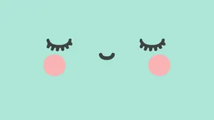 Cute Kawaii Teal Face Wallpaper