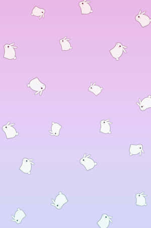 Cute Light Purple Rabbit Collage Wallpaper