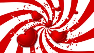 Cute Love Heart Whirlpool Wallpaper