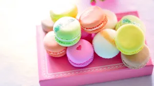 Cute Macaron With Edible Glitters Wallpaper