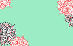 Cute Mint Green Aesthetic Flower Wallpaper