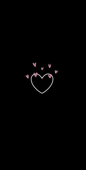 Cute Mobile Black Pink Heart Wallpaper