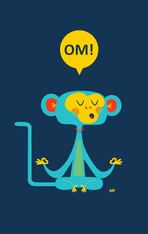 Cute Monkey In Meditation Graphic Wallpaper