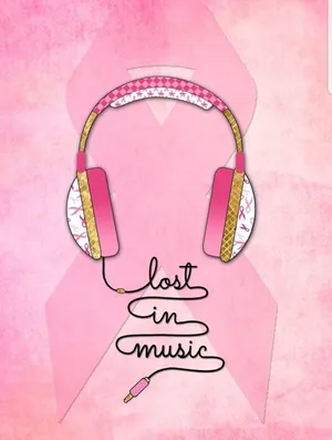 Cute Music Quote With Pink Headphones Wallpaper