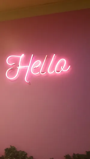 Cute Neon Pink Hello Sign Wallpaper