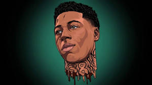 Cute Nle Choppa Cartoon Head Wallpaper