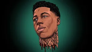 Cute Nle Choppa Cartoon Head Wallpaper