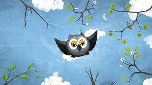 Cute Owl At Sky Wallpaper