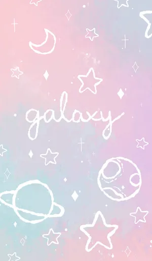 Cute Pastel Galaxy Drawing Wallpaper