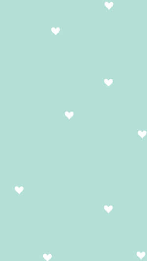 Cute Pastel Green Cute Small Hearts Wallpaper