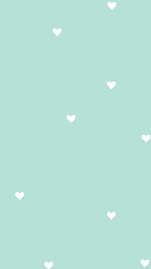 Cute Pastel Green Cute Small Hearts Wallpaper