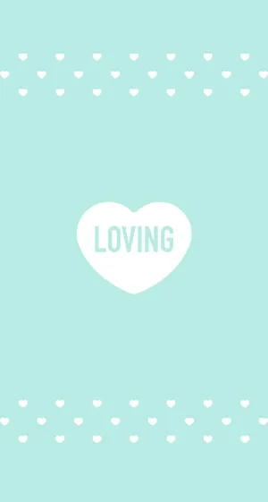 Cute Pastel Green Loving Heart Wallpaper