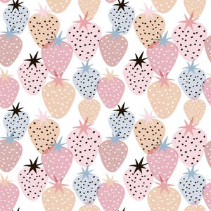 Cute Pastel Strawberries Wallpaper