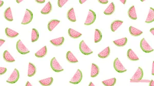 Cute Pastel Watermelon Pattern Design Wallpaper