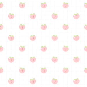 Cute Peach Fruits Pattern Wallpaper