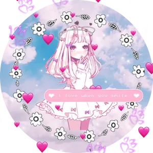 Cute Pfp With Floral Anime Girl Wallpaper