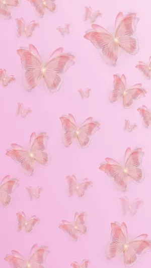 Cute Pink Butterfly Phone Background Wallpaper