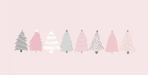 Cute Pink Christmas Tree Styles Wallpaper
