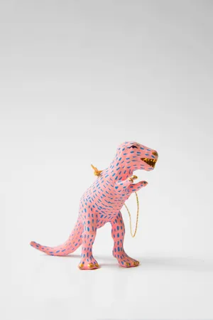 Cute Pink Dinosaur Blue Scales Wallpaper