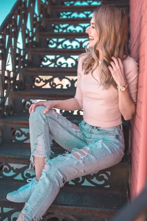 Cute Pink Girl Laugh Wallpaper