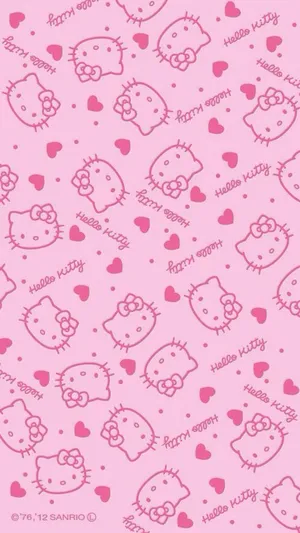 Cute Pink Hello Kitty Hearts Wallpaper Art Wallpaper