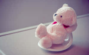 Cute Pink Teddy Bear Love Wallpaper