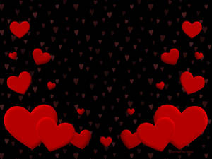 Cute Red And Black Love Heart Wallpaper