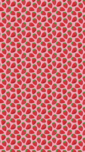Cute Red Seamless Strawberries Iphone Wallpaper