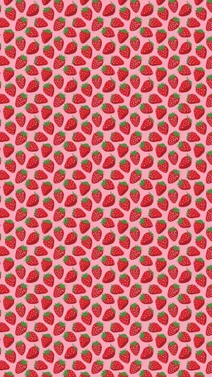 Cute Red Seamless Strawberries Iphone Wallpaper