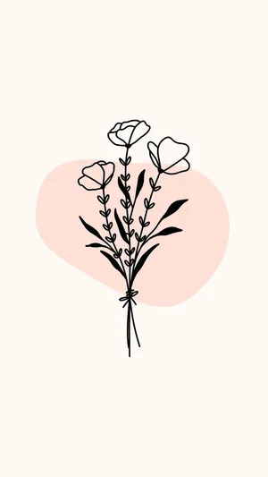 Cute Simple Three Flowers Wallpaper