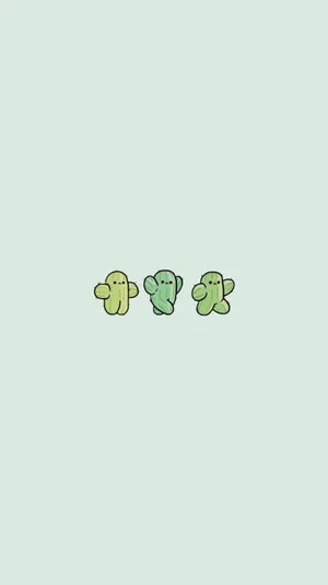 Cute Simple Walking Cacti Wallpaper