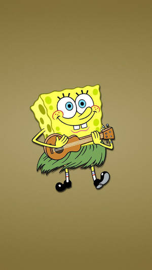 Cute Spongbob In Hawaiian Costume Wallpaper