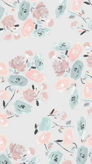 Cute Spring Minimalist Roses Iphone Wallpaper