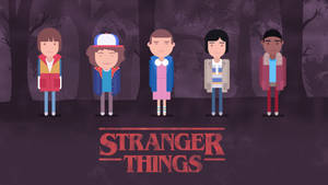 Cute Stranger Things Cartoon Version Wallpaper