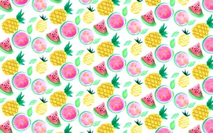 Cute Summer Desktop Tropical Fruits Wallpaper