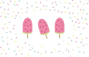 Cute Summer Desktop Watermelon Popsicles Wallpaper