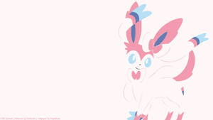 Cute Sylveon Surrounded By Soft, Clean Snow Wallpaper