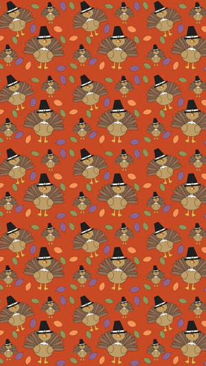 Cute Turkey Pattern Thanksgiving Iphone Wallpaper