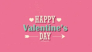 Cute Valentine Pink Greeting Banner Wallpaper