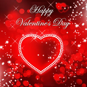 Cute Valentine's Day Red Sparkling Hearts Wallpaper