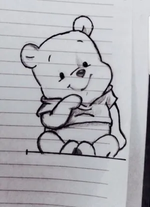Cute Winnie The Pooh Iphone Notebook Drawing Wallpaper
