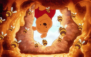 Cute Winnie The Pooh Upside Down Wallpaper