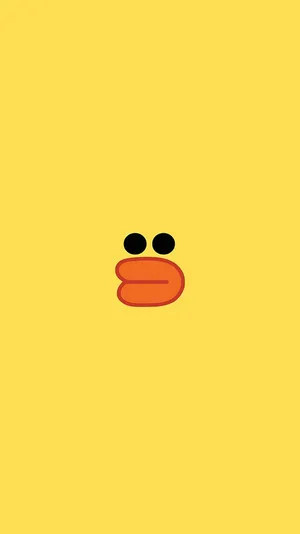 Cute Yellow Duck Face Phone Background Wallpaper