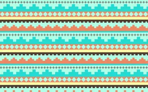 Cyan Blue Tribal Pattern Wallpaper