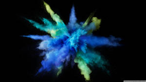 Cyan Powder Explosion Wallpaper